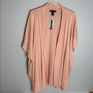 JOAN VASS NEW YORK BLUSH OPEN FRONT OVERSIZED CARDIGAN